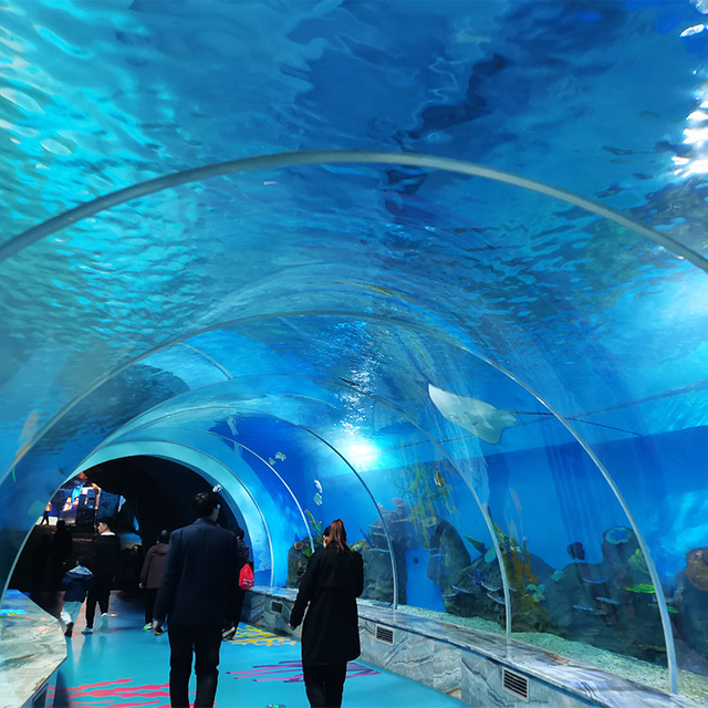 Hojas de acrílico para fabricación de acuarios de túnel bajo el agua - Leyu Acrílicos Hojas Productos Factoría