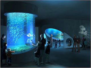 Цилиндричен акрилен аквариумски аквариум со филтрација-леју акрилик