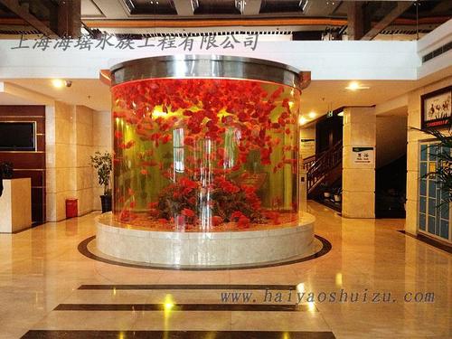 Tangi la samaki la Silinda Acrylic Aquarium yenye Sump Filtration-Leyu Acrylic