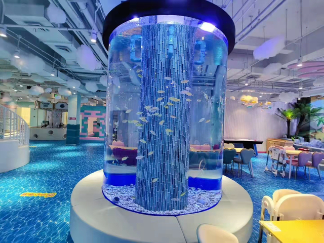 អាងចិញ្ចឹមត្រី Acrylic Aquarium ស៊ីឡាំងធំ រោងចក្រនៅប្រទេសចិន - Leyu 